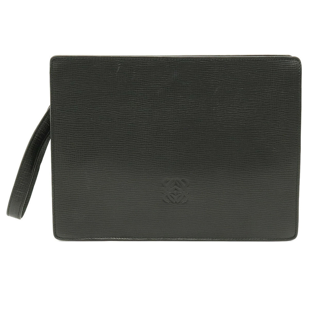 Loewe Anagram Shoulder Bag Handbag Leather Black